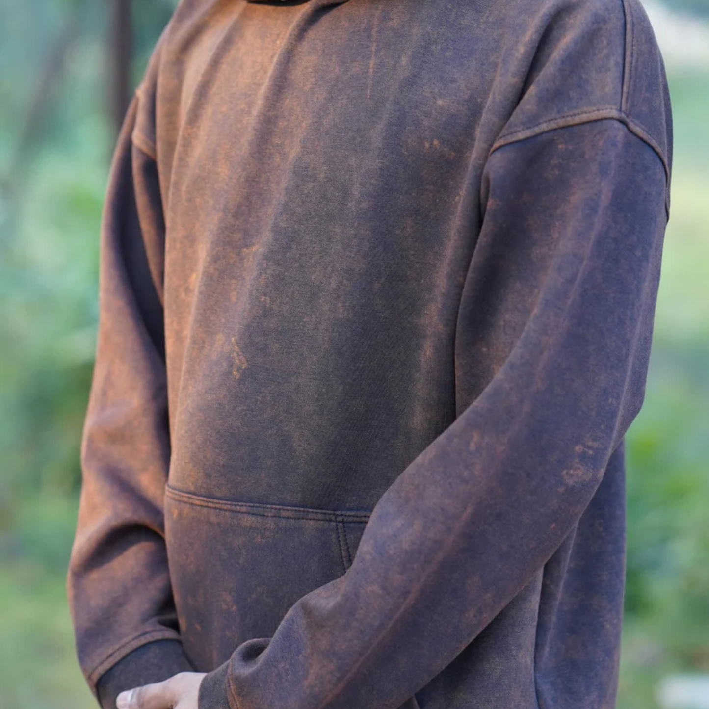 BronzeBlack Acid wash Oversized Hoodie