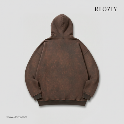BronzeBlack Acid wash Oversized Hoodie