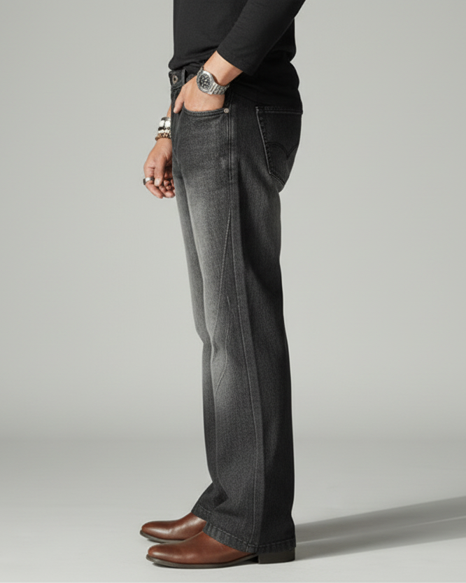 Faded Black Flare Jeans